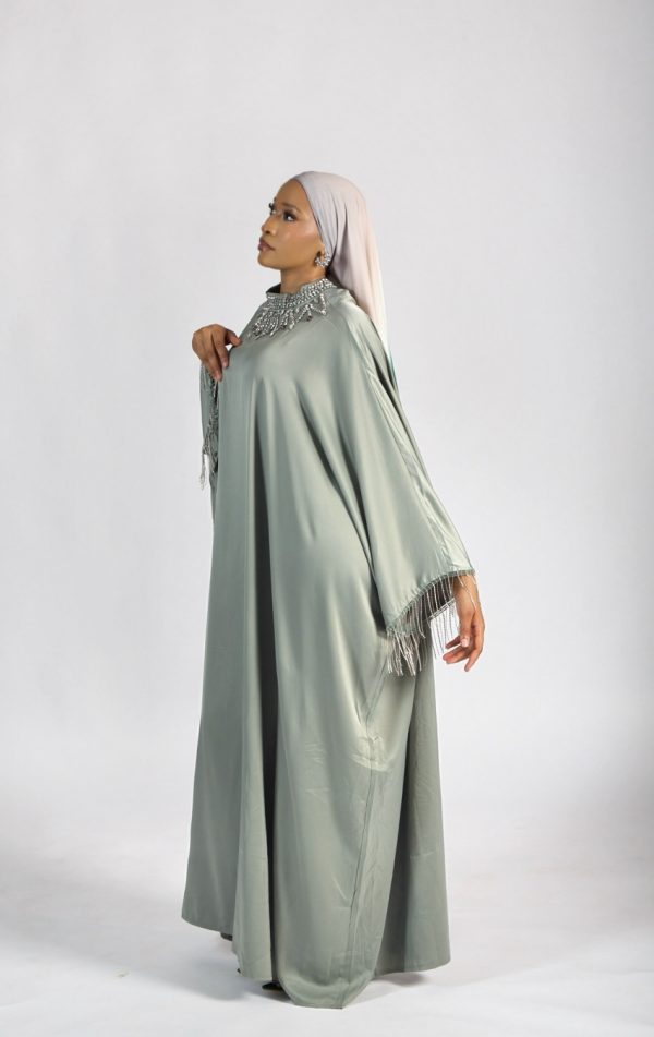 ABAYA Habi perlée vert – Image 2